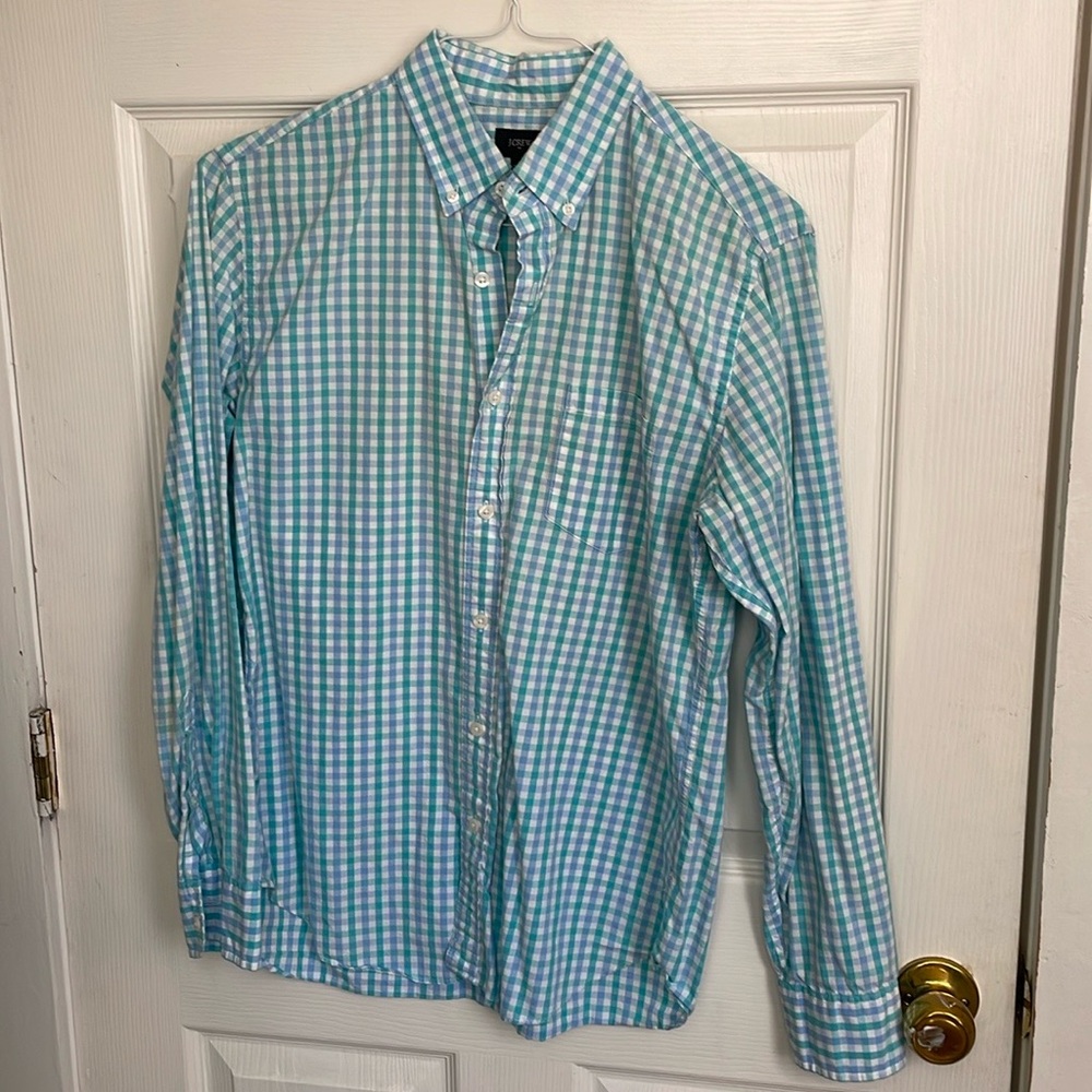Blue Plaid J. Crew Button Down Size M